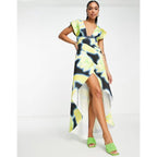 High Low Plunge Maxi Dress