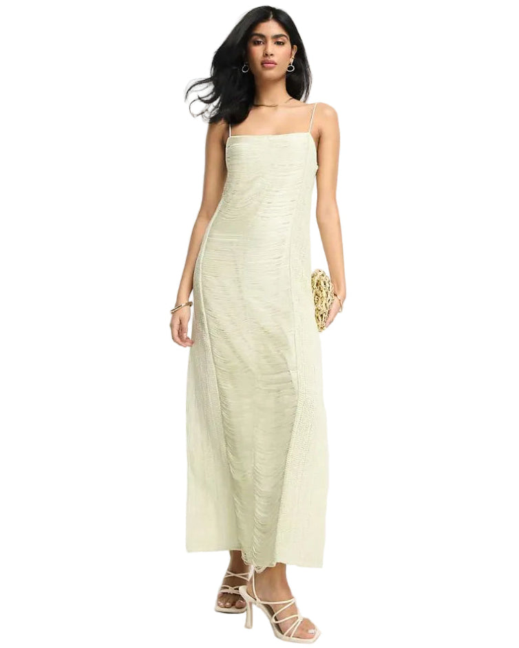 Fringe Crochet Cami Maxi Dress