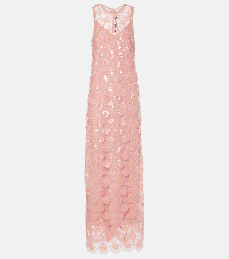 Embellished Sequin Gown