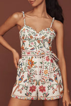 Forest Linen Romper