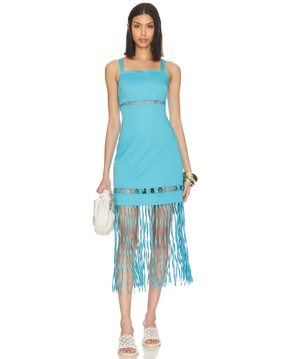Effy Sateen Dress In Capri
