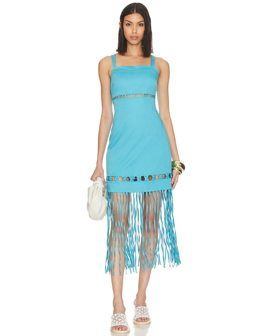 Effy Sateen Dress In Capri