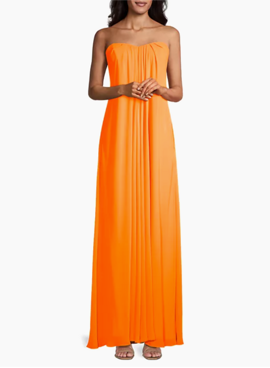 Strapless Chiffon Maxi Dress
