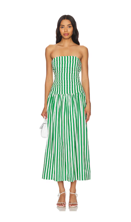 Selma Dress Green Stripes