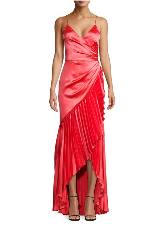 Sharona Pleated Gown Coral