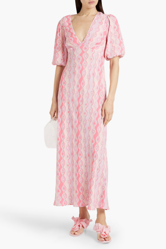 Steph Gathered Print Dress