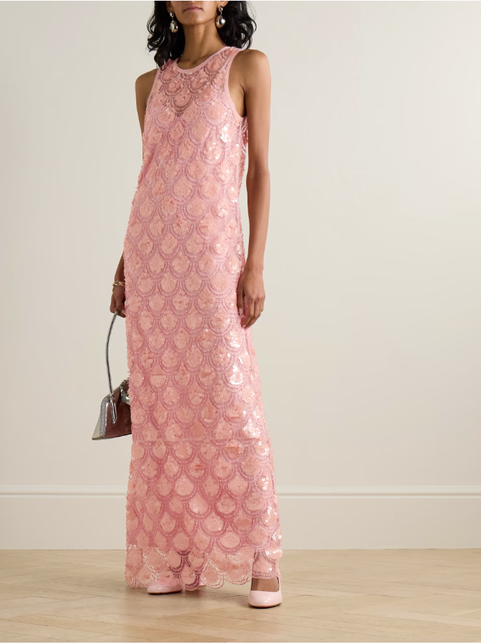 Embellished Sequin Gown