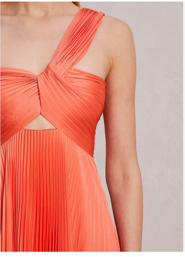Nessa Pleated One-Shoulder Maxi Dress