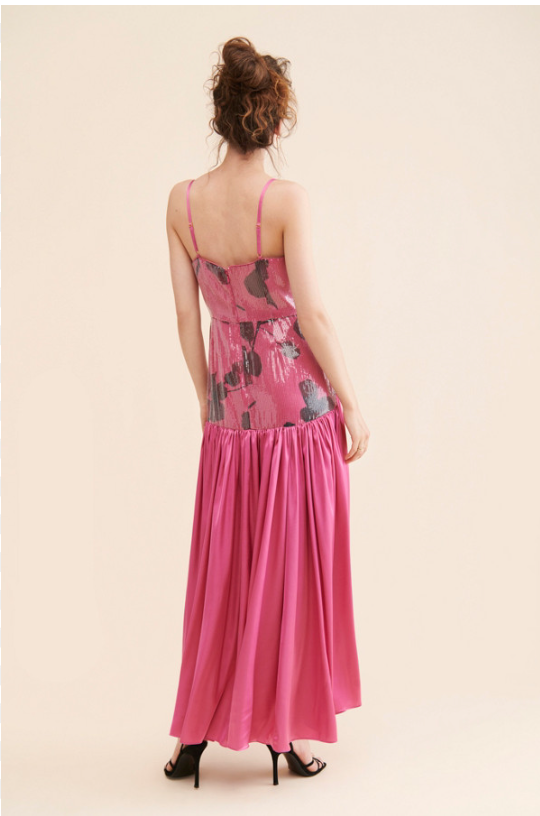 Sequin Floral Maxi Dress