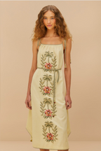 Sand Tropical Flower Dress