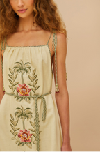 Sand Tropical Flower Dress