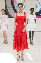 Red Eyelet Cotton Dress