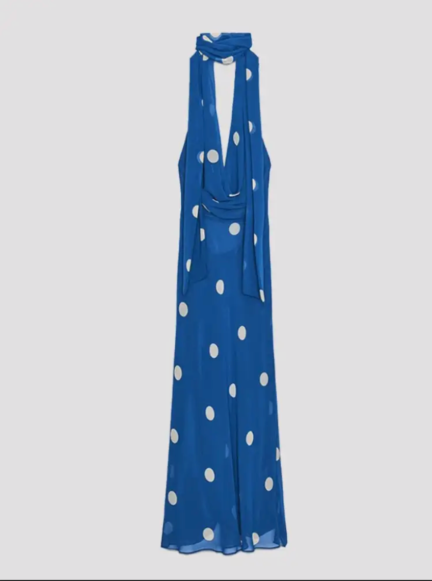 Poka Dot Scarf Dress
