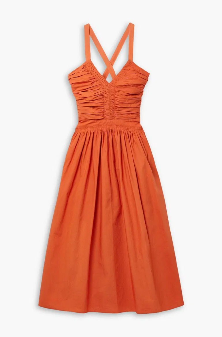 Laurelin Ruched Poplin Dress