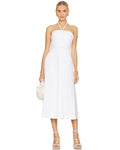 Tucker Ruched Halter Midi Dress