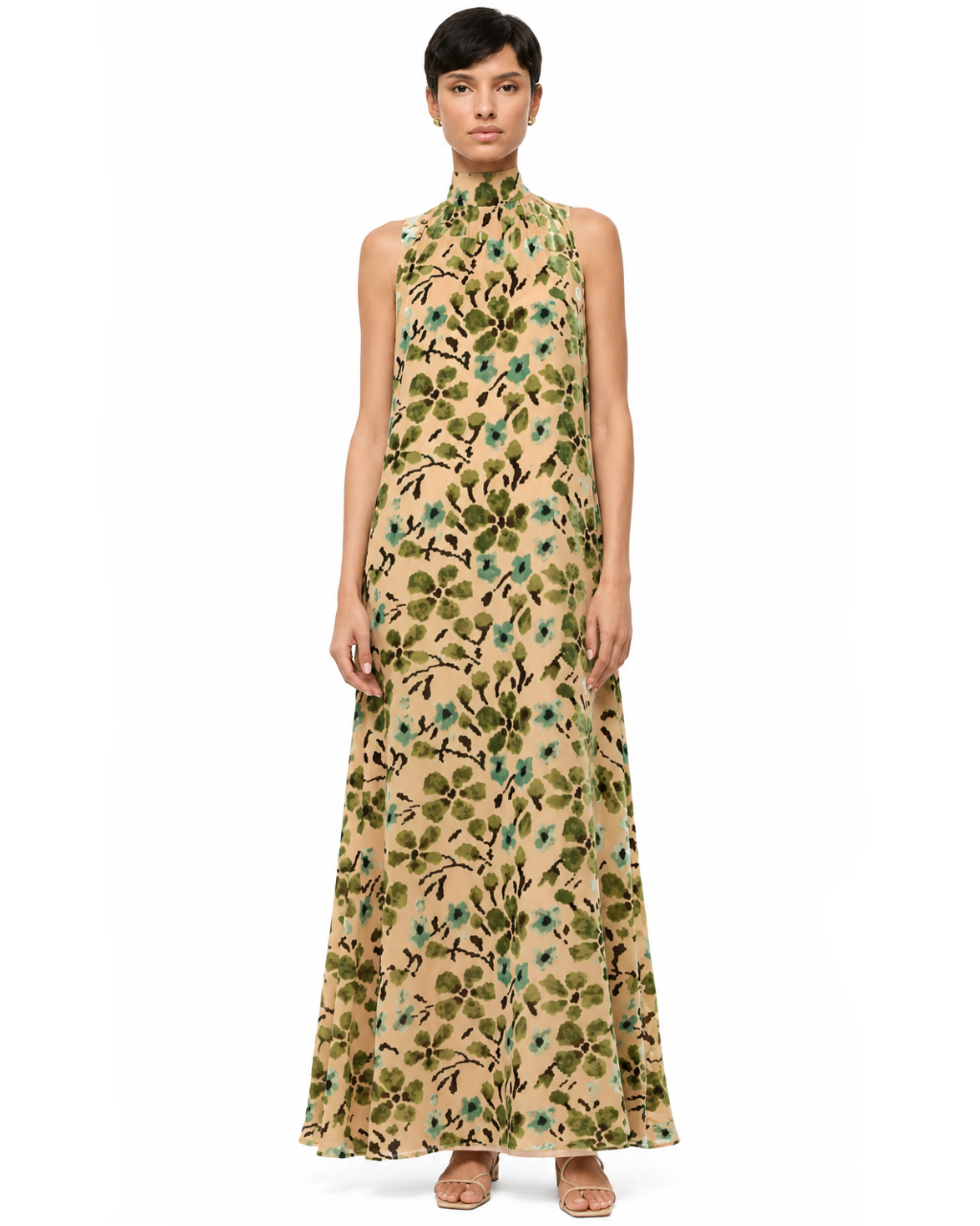 Albee Dress Moss Floral Tapestry