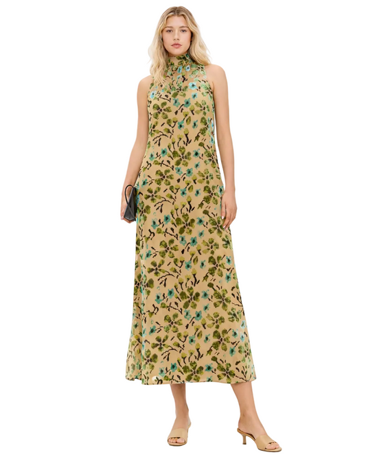 Albee Dress Moss Floral Tapestry