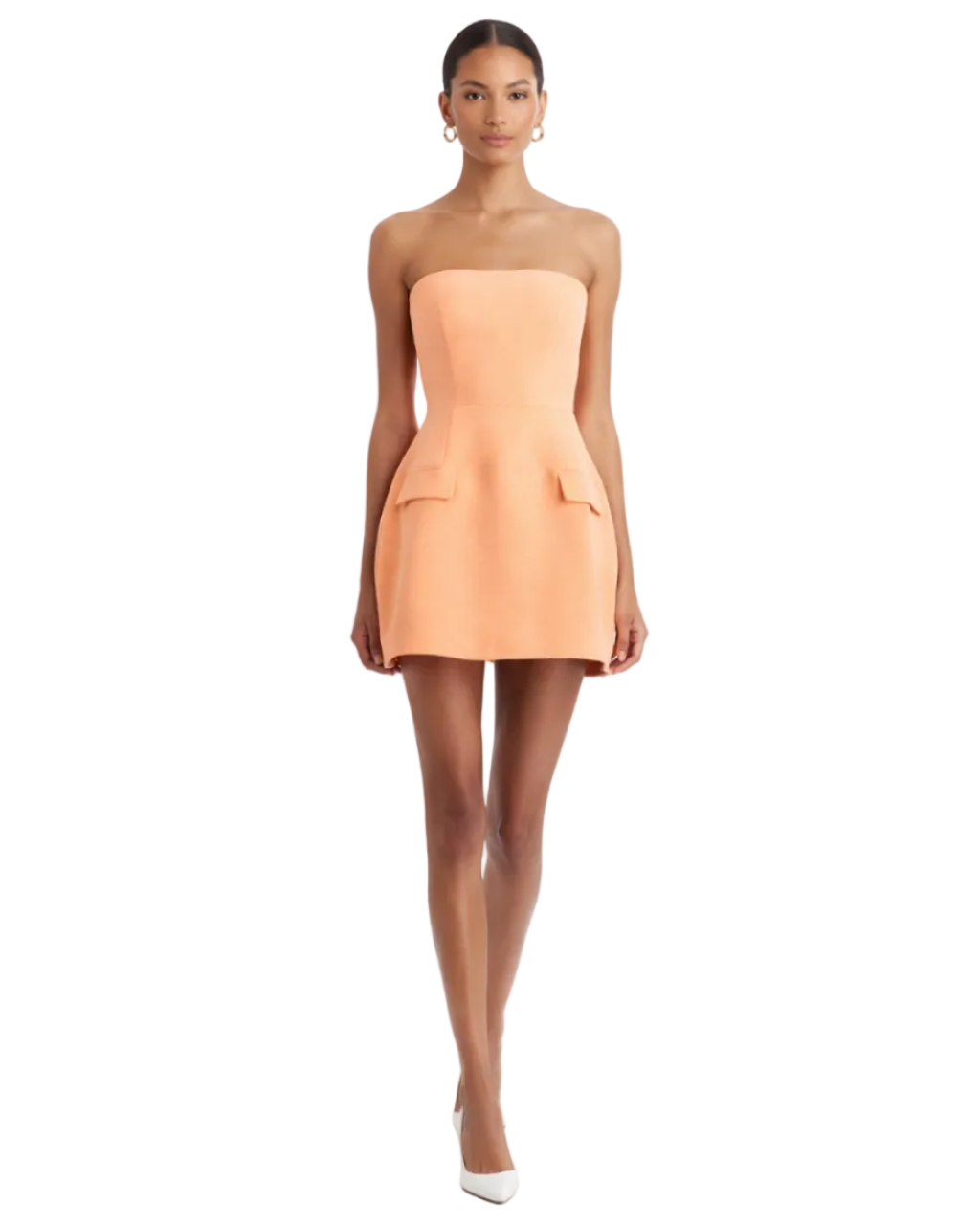 Strapless Bethany Skort Romper in Coral