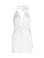 Evie Pleated Twist Front Halter Dress