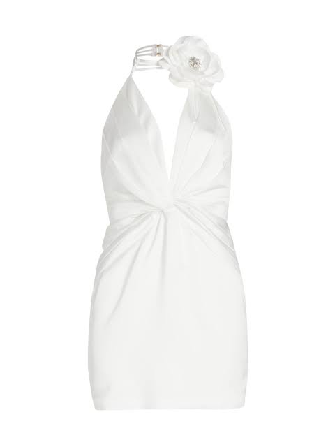 Evie Pleated Twist Front Halter Dress