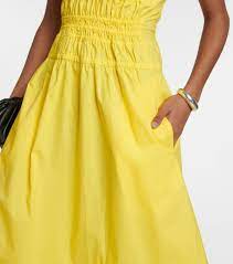 Poplin Gathered Proenza Dress
