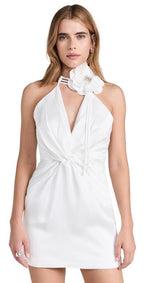 Evie Pleated Twist Front Halter Dress
