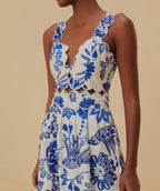 Flowerful Birds Midi Dress