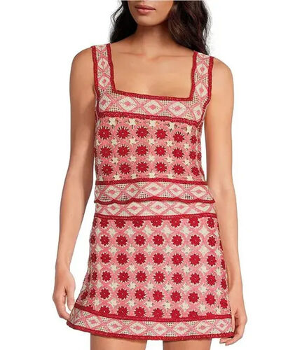 Blossom Crochet Skirt Set